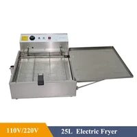 25L Capacity Electric Oil Fryer for Donuts Machine 3000W Commercial 304 Stainless Steel Donut Frying Machine 1