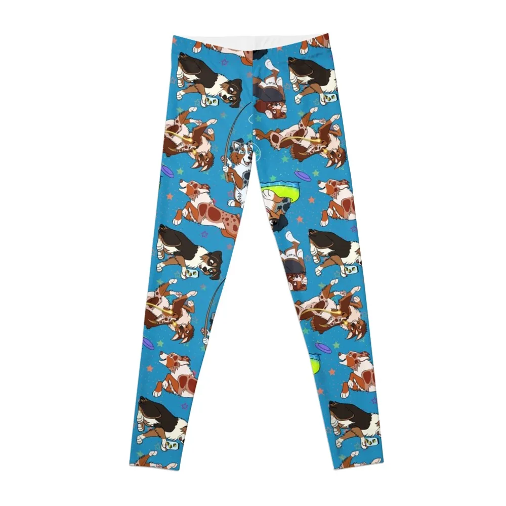 Miniature American Shepherd Summer Pattern Leggings Women's fitness Fitness woman Womens Leggings