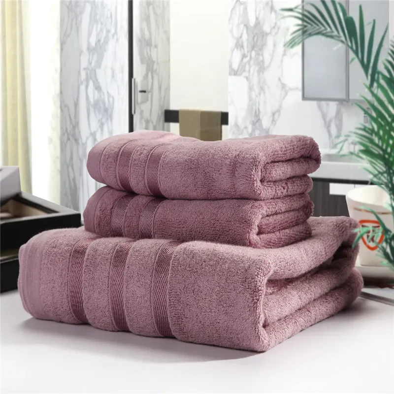 Bamboo Fiber Bath Towel Set Absorbent Adult Bath Towels for Bathroom Washcloth