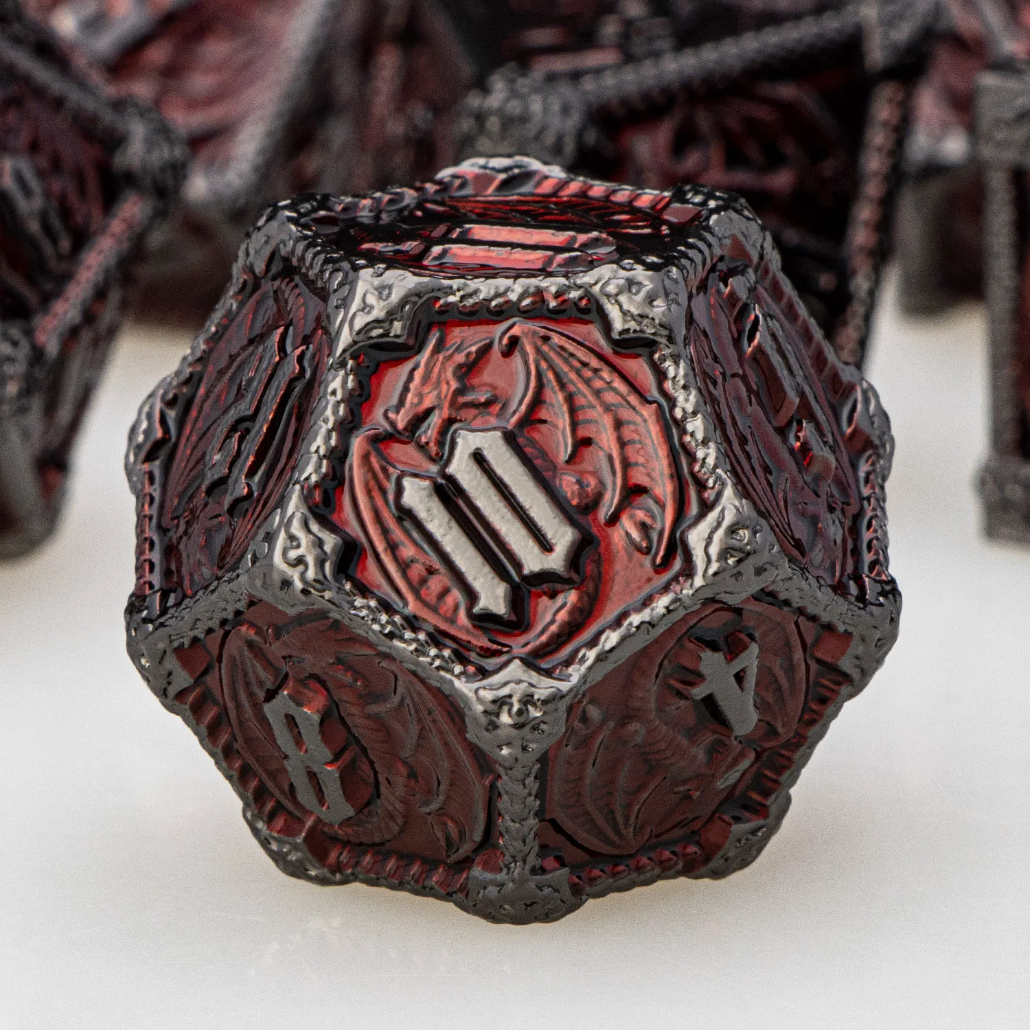 Dice Set Metal DND Dungeon and Dragon Polyhedral D20 D12 D10 D8 D6 RPG Role Playing Games