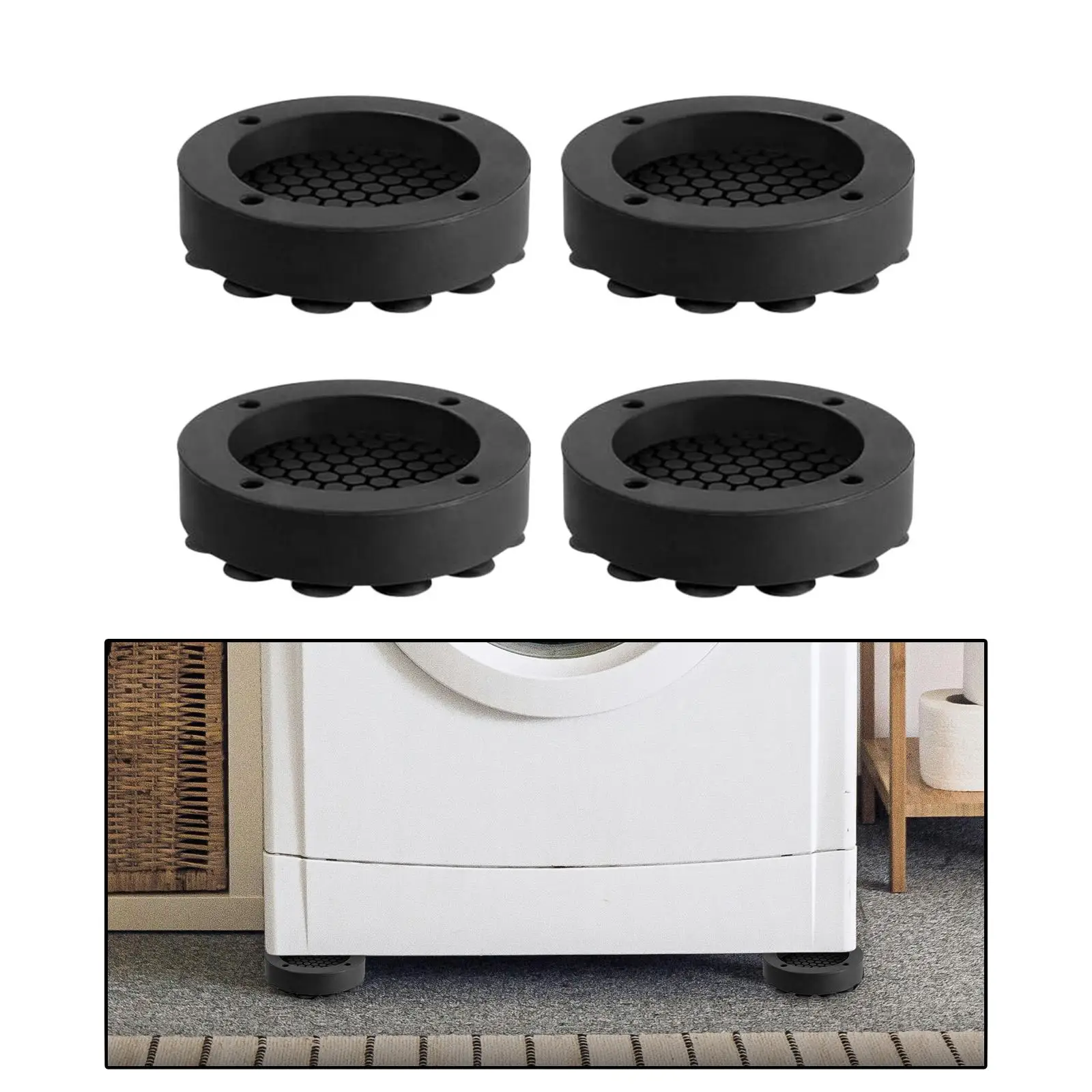 4 Pieces Vibration Pads Washing Machine Pads Multipurpose Non Slip Bottom for Coffee Tables Appliances Home Furnitur