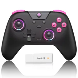 Enhanced Wireless Bluetooth Gaming Controller with RGB Lighting and Hall Effect Technology (Black)