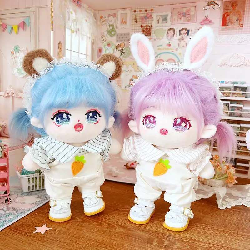 

20cm doll clothes Carrot rompers Lace Headband dolls accessories for our generation Korea Kpop EXO idol Dolls gift DIY Toys