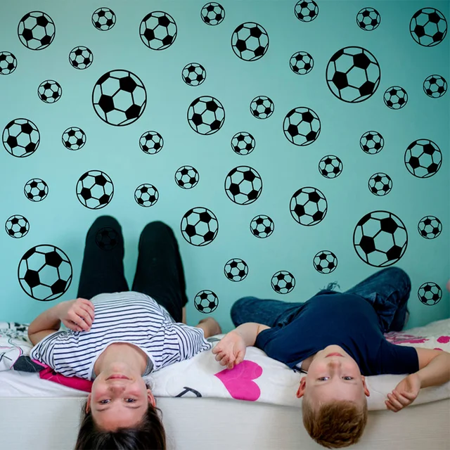 43 pièces/ensemble personnalisé Football ballon autocollant mural sport garçons chambre Art vinyle autocollant mural pour chambres d'enfants pépinière décor 5