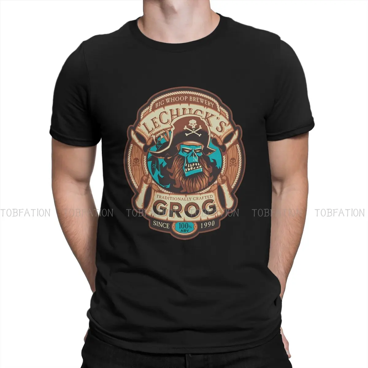 

Ghost Pirate Grog Special TShirt Monkey Island Game Leisure T Shirt Summer Stuff For Men Women