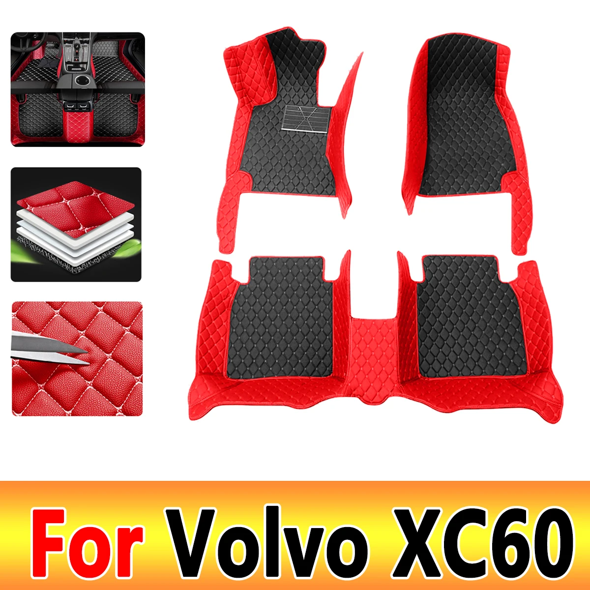 

Car Floor Mats For Volvo XC60 2016 2017 Custom Auto Foot Pads Automobile Carpet Cover Interior Accessories