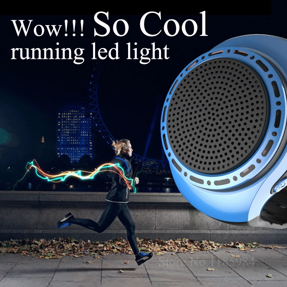 U6 Bluetooth-compatible Speaker Card with Radio FM Portable Outdoor Sports Running LED Colorfu