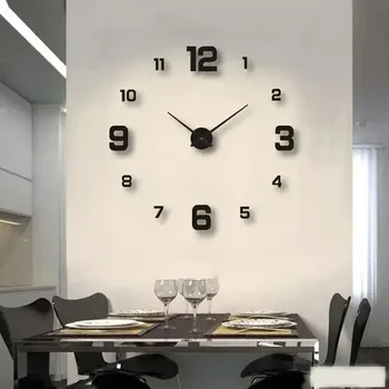Creative Frameless DIY Wall Clock Wall Decal Home Silent Clock Living Room Office Wall Decoration 1