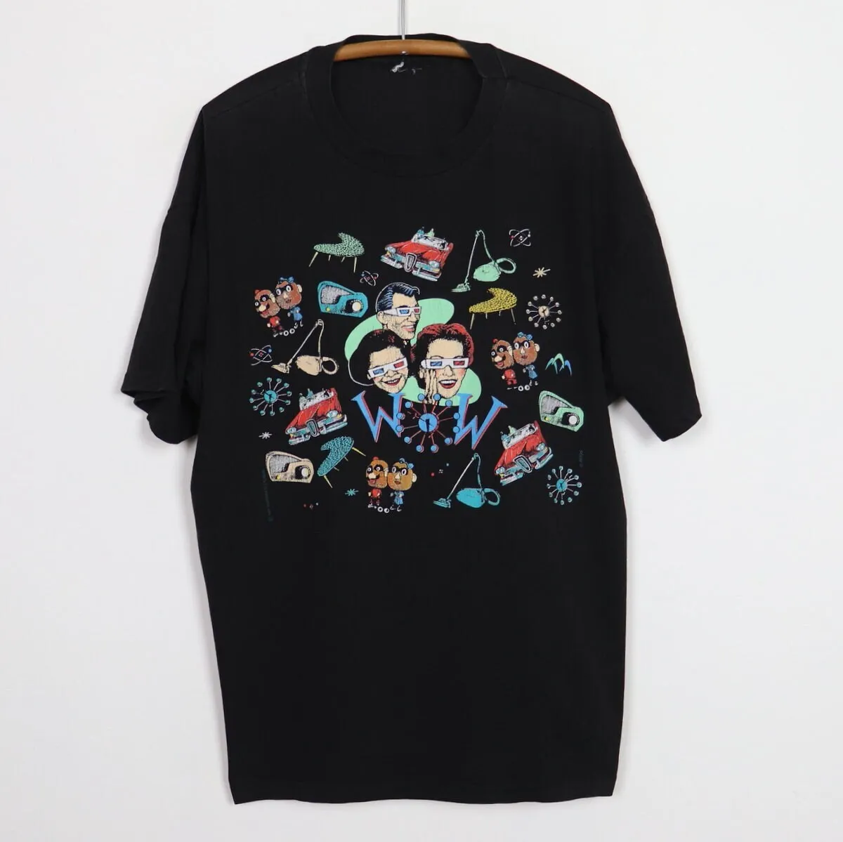 Vintage 1980S 3D Occhiali Wow Shirt
