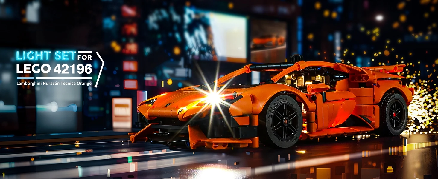 MAXCXT Led Light For 42196 Technic Lamborghini Orange Only