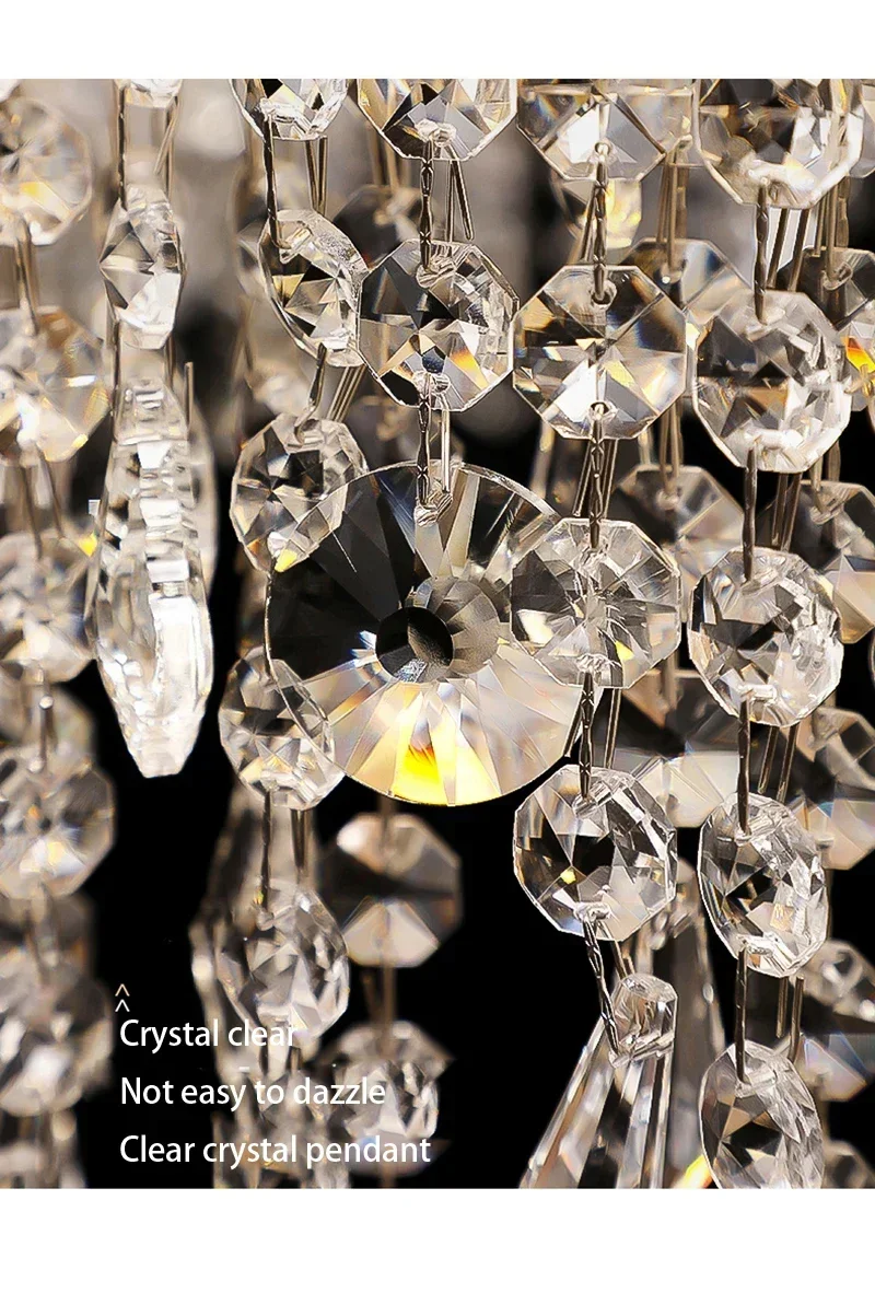 Description Picture 4 of itemNordic LED Crystal Chandeliers for Living Dining Room Kitchen Decor Hanging Pendant Light Home Indoor Table Decor Suspen Lamps