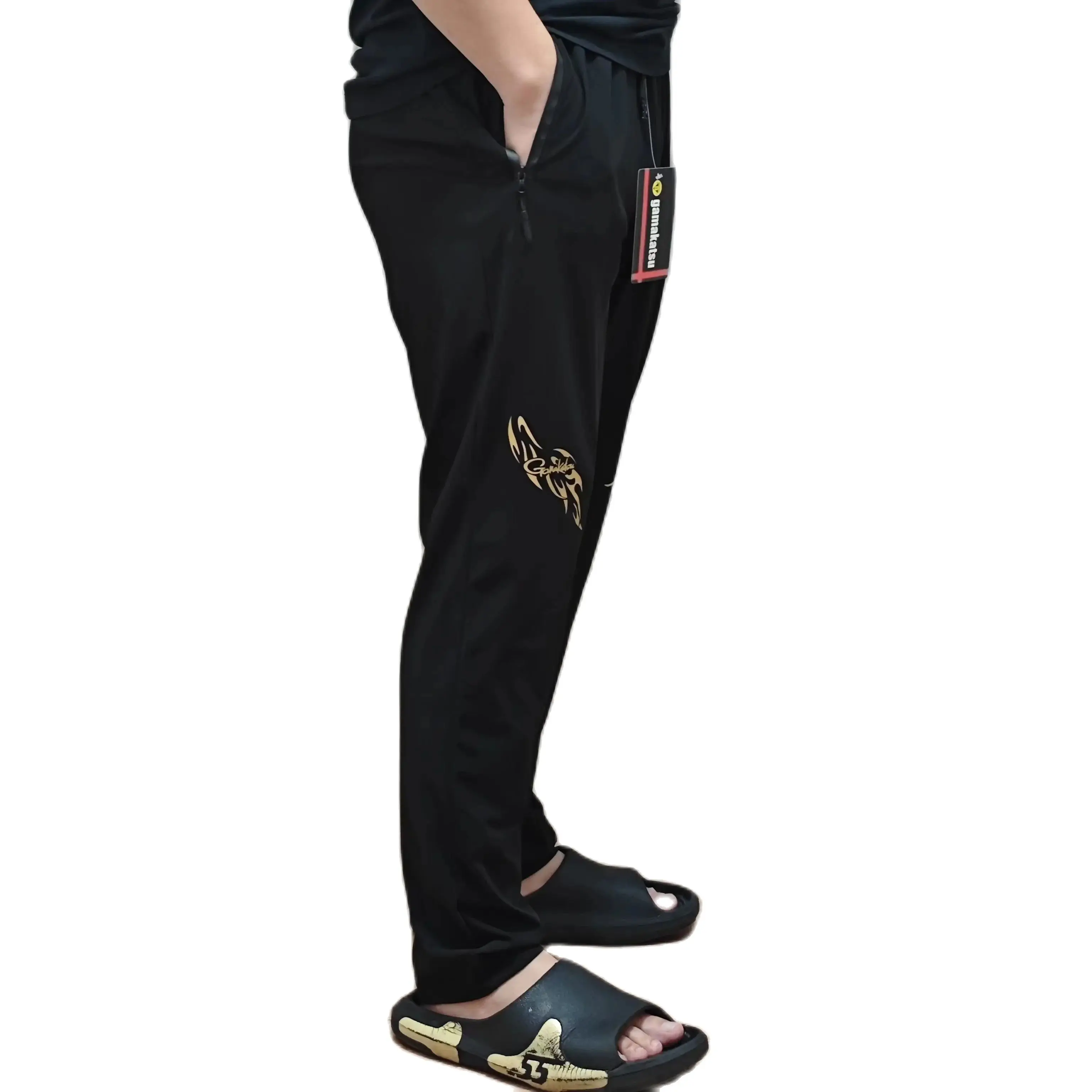 Gamakatsu Fishing Pants for Men Thin Section Breathable Quick-Drying Pants Elastic Waist, Waterproof New Summer
