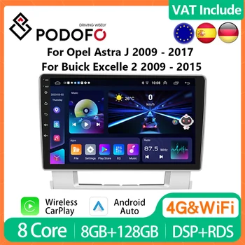 Podofo 9 "Radio de coche inalámbrico CarPlay Android Radio para Buick Excelle 2/OPEL Astra J 2009 - 2017 Multimedia GPS 4G WIFI autoradio 1