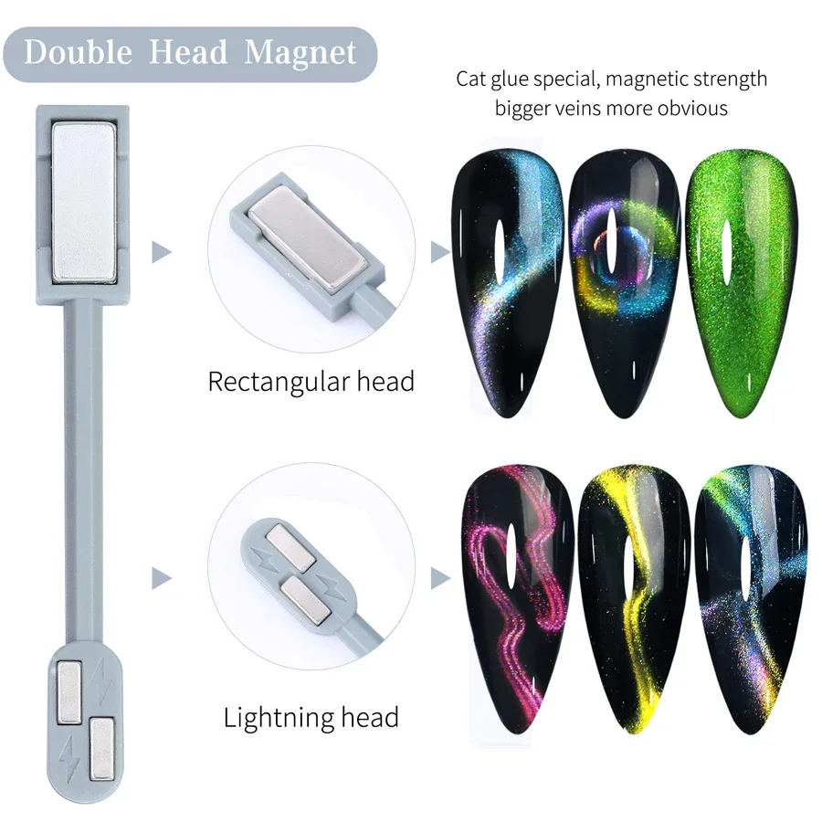 Dual-Ended Magnetic Strip Nail Art Tool Lightning Strong Cat Eye Gel Polish Magnet for Creative Home Beauty Design