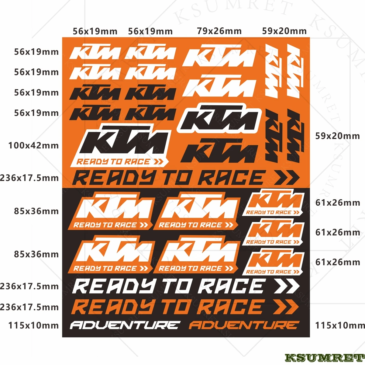 Vinyl Ktm Motorcycle Sticker Decal