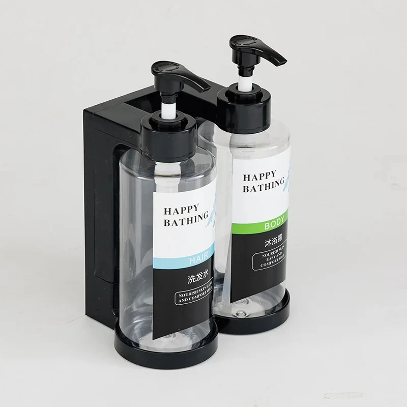Hotel Shampoo and Shower Gel Separate Bottles Wall Mounted No Punching Hand Sanitizer Boxes Wall Mounted Manual Soap Dispensers
