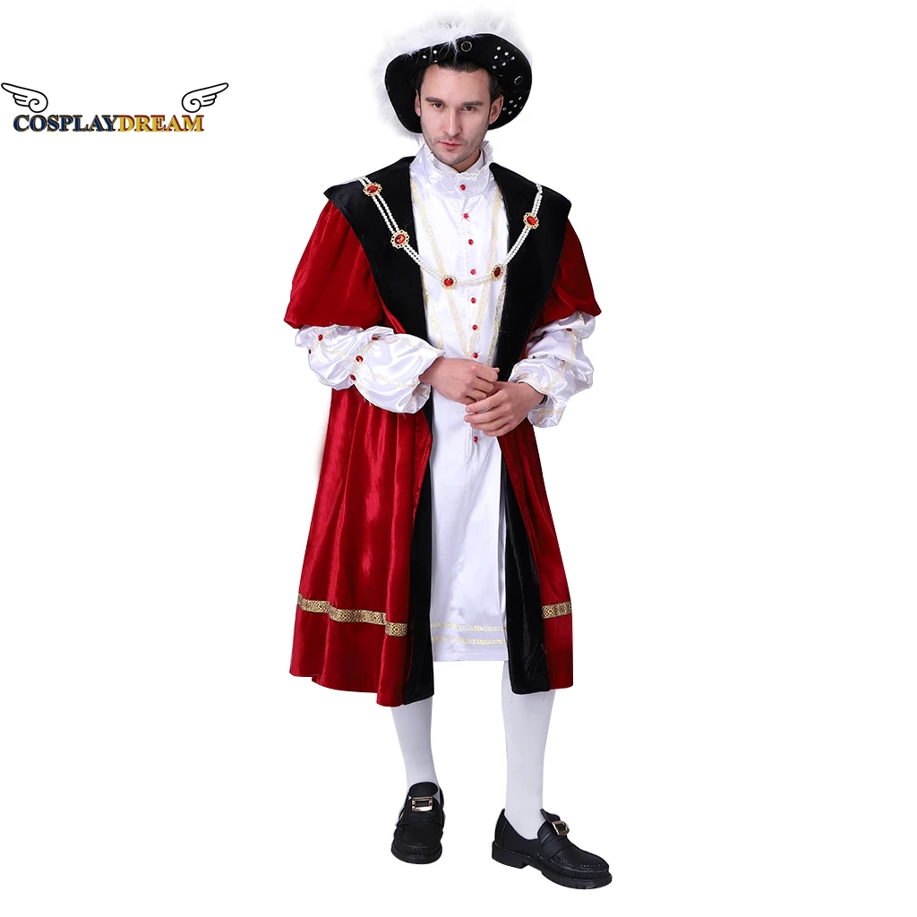 Queen Elizabeth Tudor Periodo Costume Cosplay King Henry Lord Completo Vestito Tudor Kings Prince Court Costume Per Uomini Adulti