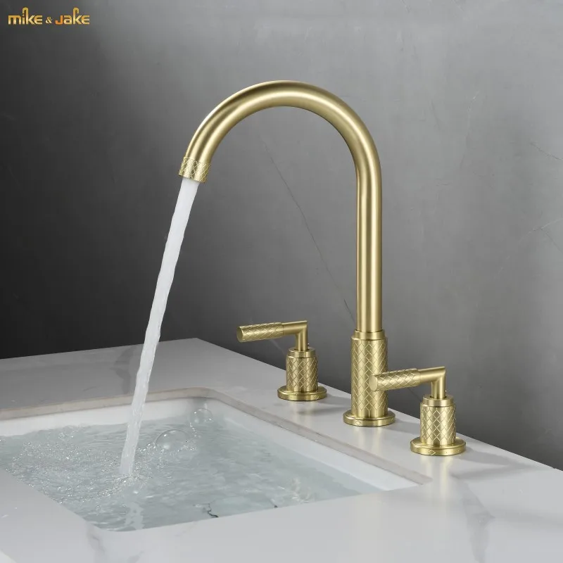 

gunmetal gray basin faucets basin sink double handle gold tap bathroom metal brushed faucet hot and cold sink mixer crane