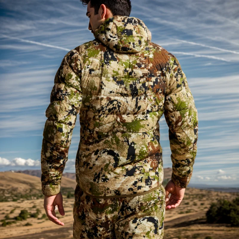 Men's Fall Winter Keven light camouflage hunting down jacket 2