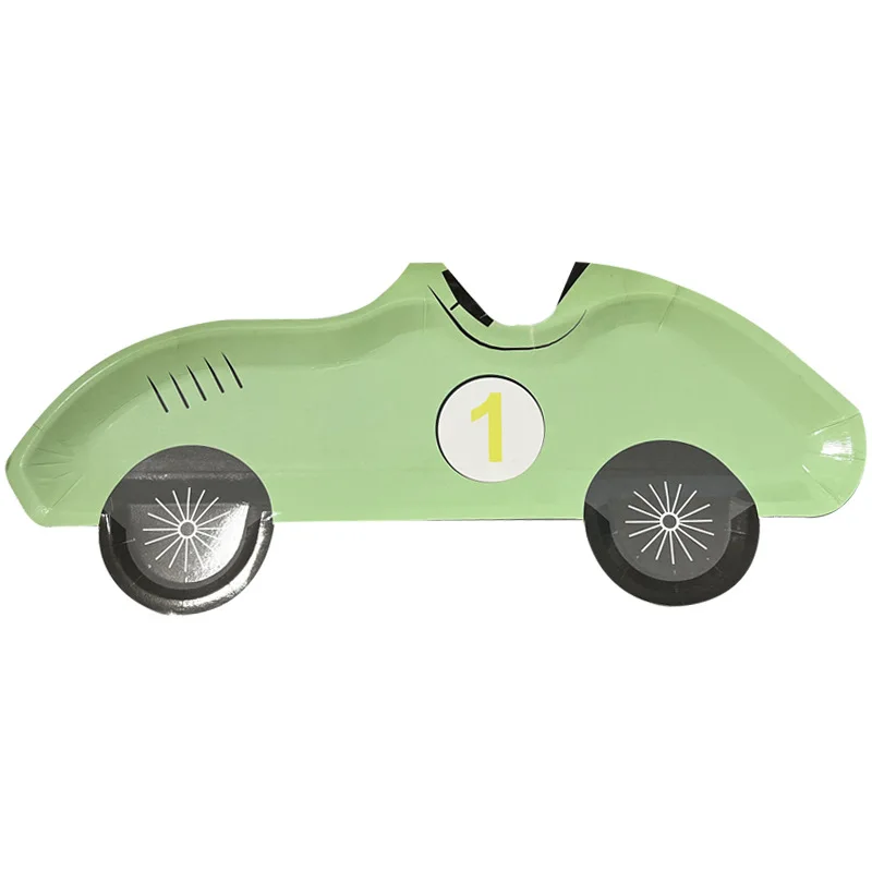 Racing Car Disposable Tableware Set - Boys Birthday Party Supplies – Cartoon Car Shaped Plates & Décor