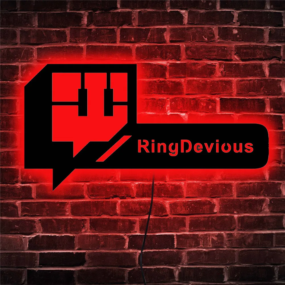 사용자 이름 맞춤 Twitch LED 네온 사인 벽 램프, 게이머 룸 장 맞춤형 게이머 태그, 조명 색상, 모드, 밝기 조절 가능