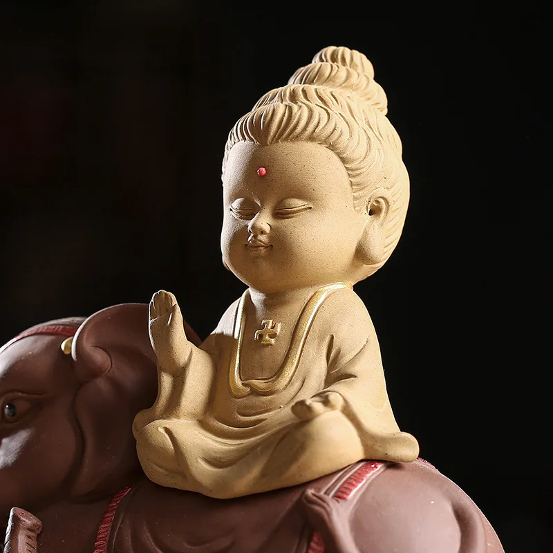 Zisha Wealth Attraction Ornament Boutique Zen Western Three Saints Home Furnishings Office Tea Table Tea Room Decorations