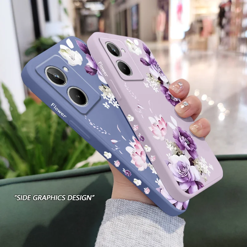 Elegant Peony Liquid Silicone Phone Case Cover
