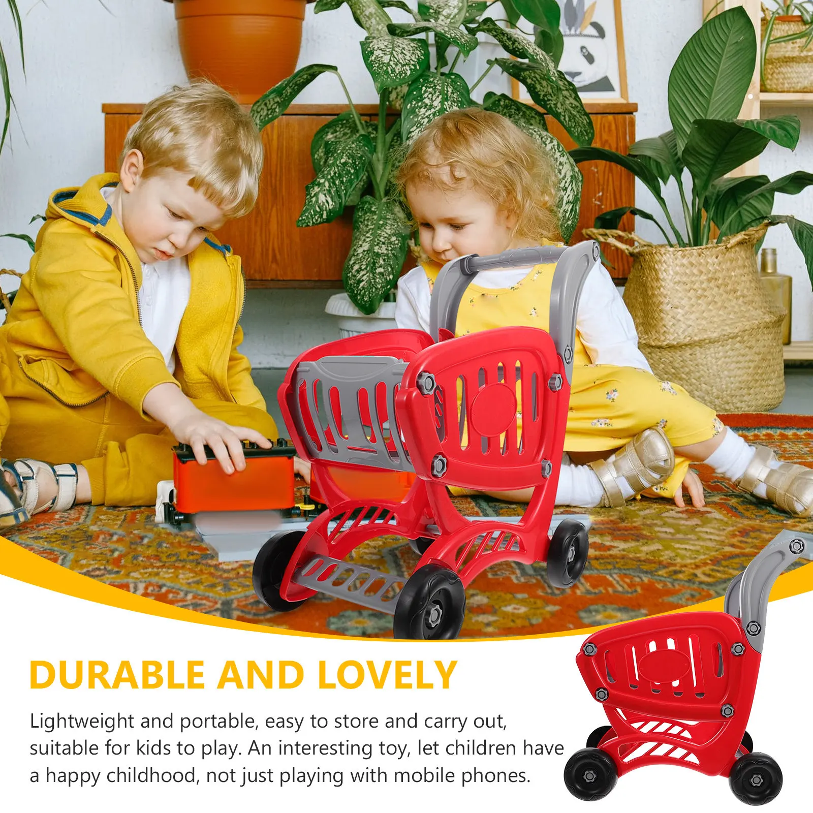 시뮬레이션 쇼핑 트롤리 플레이하우스 교육용 역할놀이 아동 발달 놀이 조기 학습 휴대용 재미있는 놀이