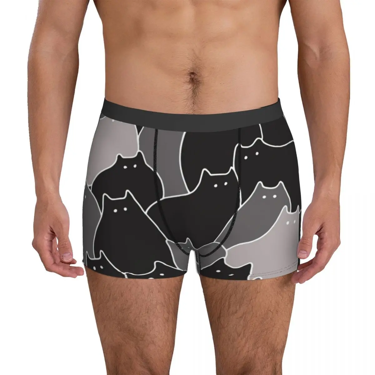 Fun Black Cat Underwear Lots of Cats Funny Underpants Print Boxer Brief