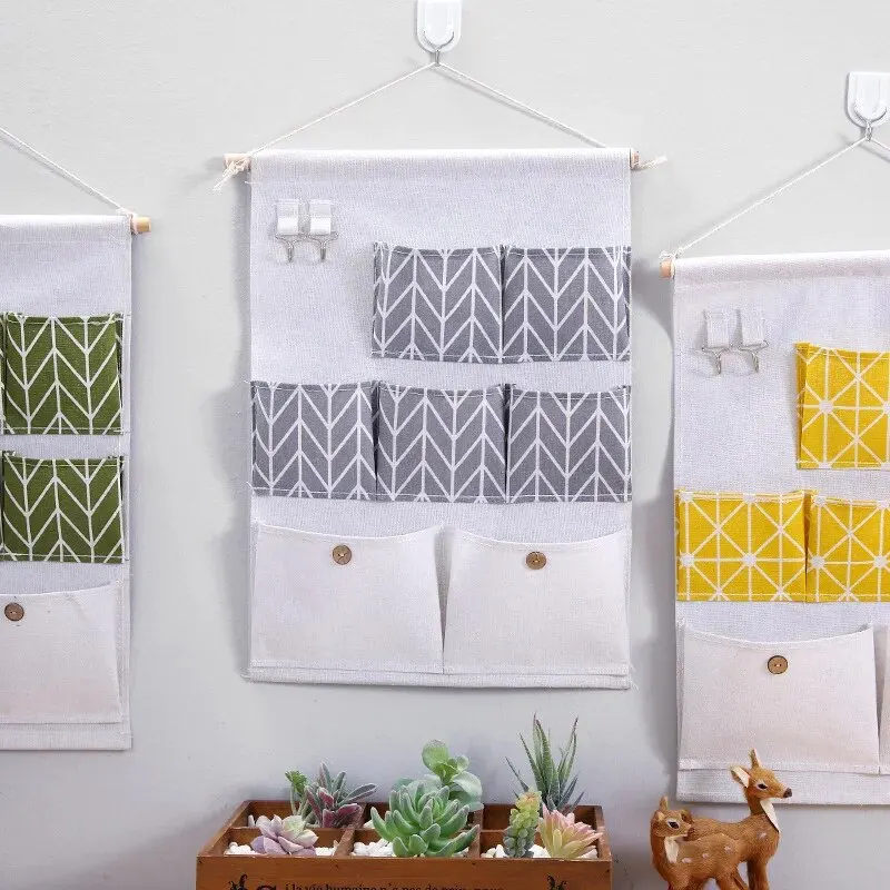 7 Pockets Hanging Storage Organizer Waterproof Wall Mounted Closet Organizer Bear Flamingo Sundries