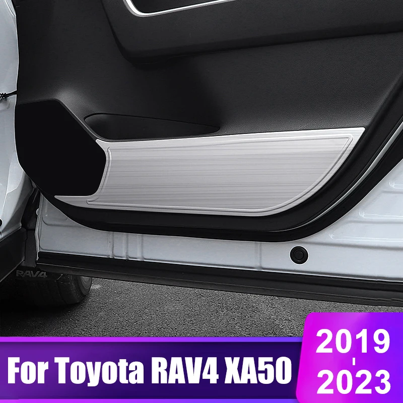 For Toyota RAV4 XA50 2019 2020 2021 2022 2023 RAV 4 Hybrid Car Door  Anti-kick Cover Protection Pads Stainless Steel Accessories