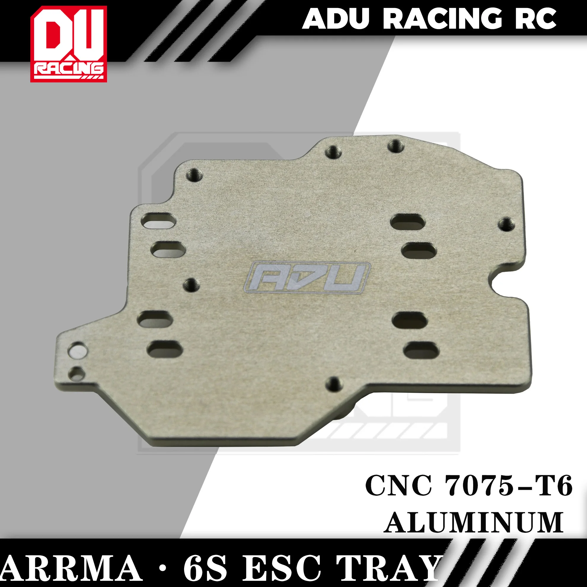 ADU Racing ESC TRAY CNC 7075 T6 ALUMINUM FOR ARRMA 6S 1/8 AND 1/7