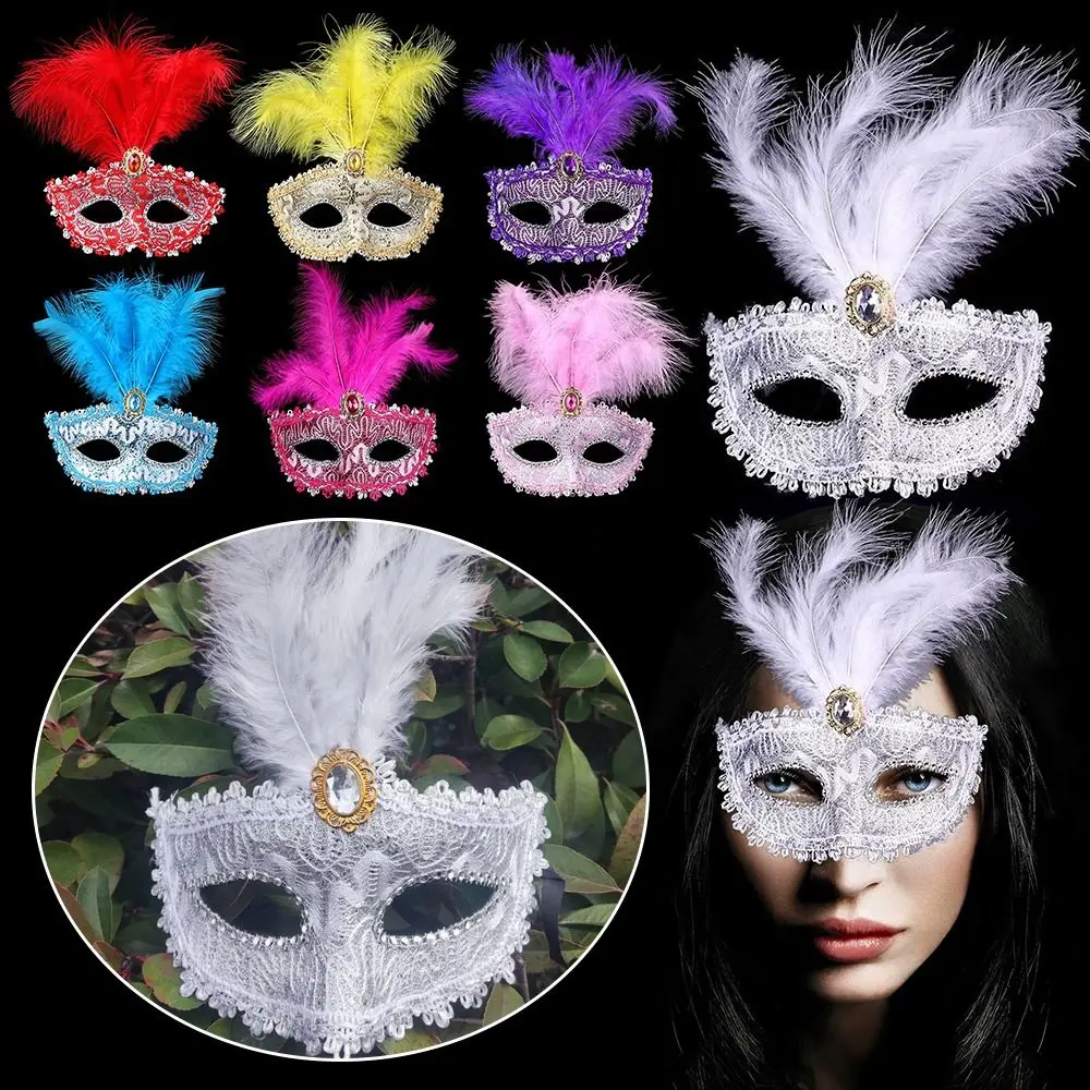 

Соблазнительные венецианские маски, соблазнительные перья, искусственная аниме маска, кружевные реквизиты для Хэллоуина для женщин