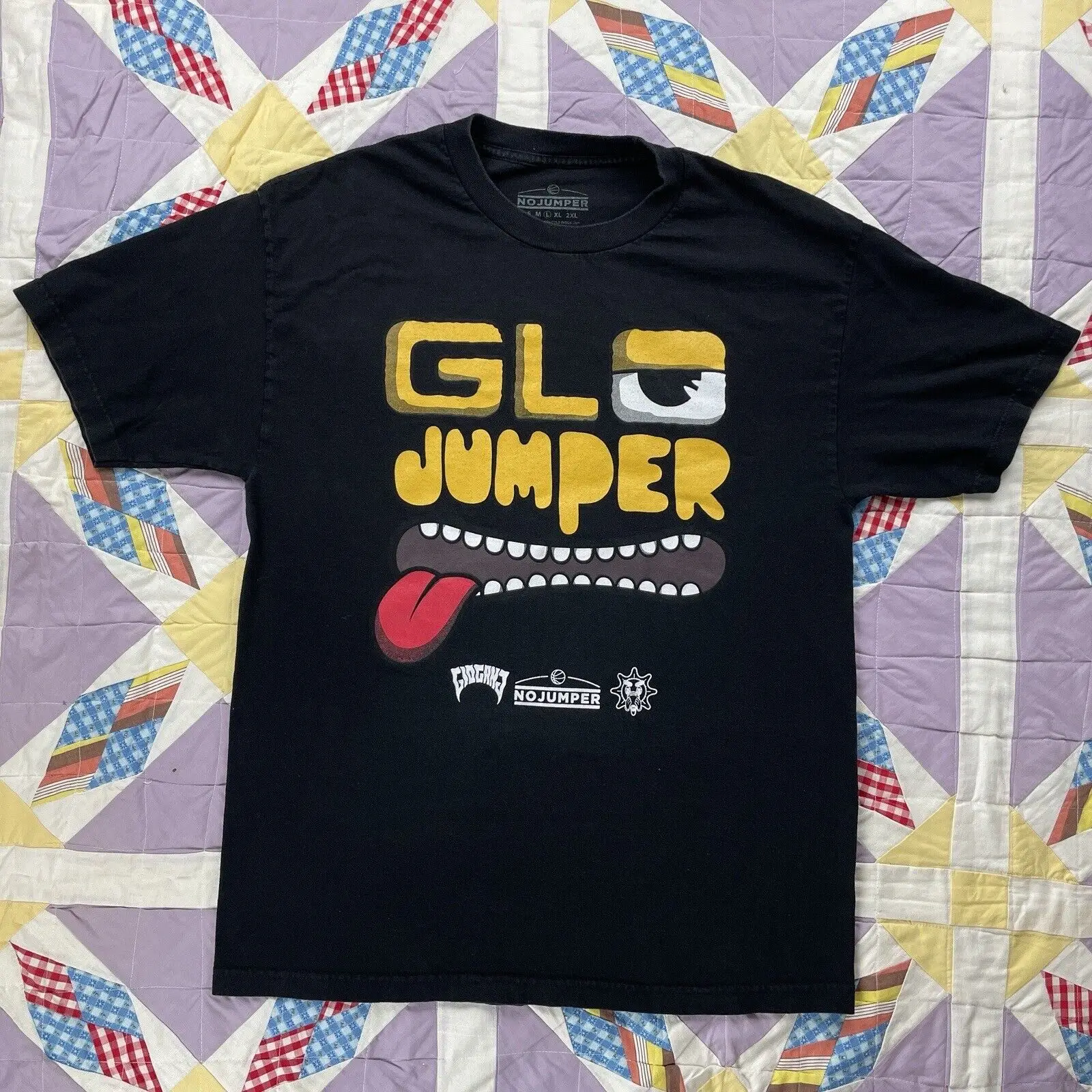 2019 No Jumper Glo Gang Chief Keef Adam22 Rap T Shirt Large Black Maniche Lunghe O Corte