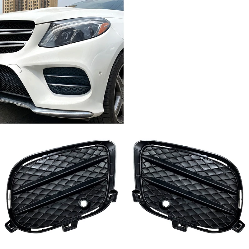 

Car Front Bumper Fog Light Mesh Grill Grille Grills For Mercedes-Benz GLE GLS GLE Coupe W166 X166 C292 2016-2019