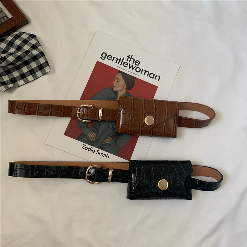 

Cute Waist Packs Stone Pattern PU Leather Adjustable Waist Belts with Bag Fashion Women Coin Lipstick Fanny Packs Mini Chest Bag