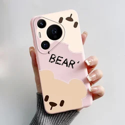 Stylish Painted Shockproof Silicone Phone Case - Soft Shell Cover for Pura 70 Pro Plus (Pink-M01)