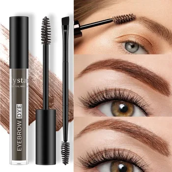 Heallor Natural Lasting Eyebrow Tint Cream Black Brown Liquid Eyebrow Dye Shaping Enhancers Waterproof Sweatproof Wild Eye Brow