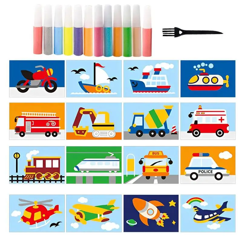 

Творческая картина из песка «сделай сам», набор художественных карточек для рисования, набор моделей, Мультяшные игрушки ручной работы для раннего развития, подарки для детей