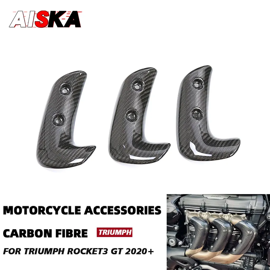 

For Triumph Rocket III Rocket3 GT 2020 2021 2022 2023 2024 Carbon Fiber Exhaust Heat Shield Cover Parts Motorcycle Accessories
