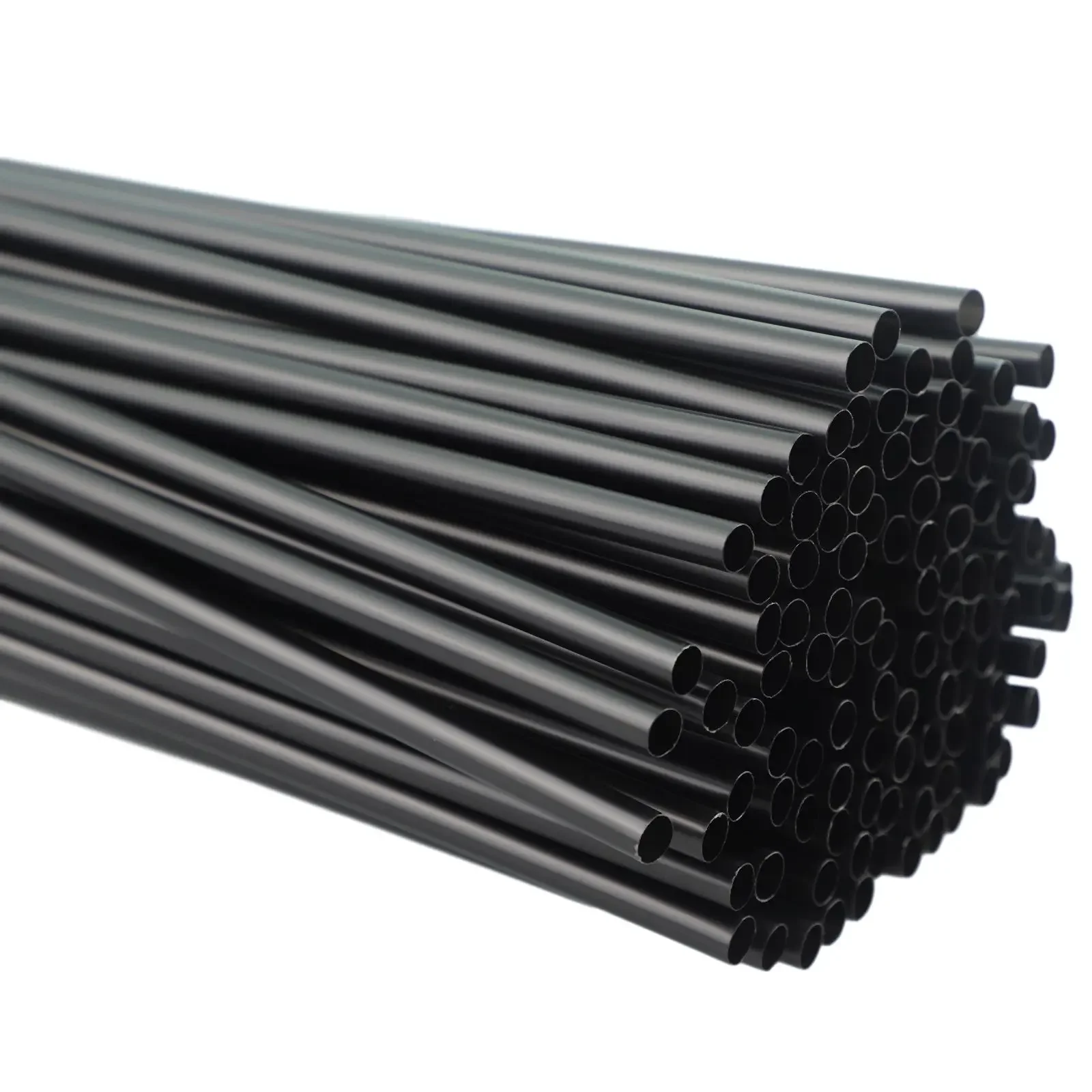 100pcs PP 260 X 6 Mm Black Bubble Tea Drinking Disposable Straws Plastic Tubes DIY 260mm Kitchen Dining Bar