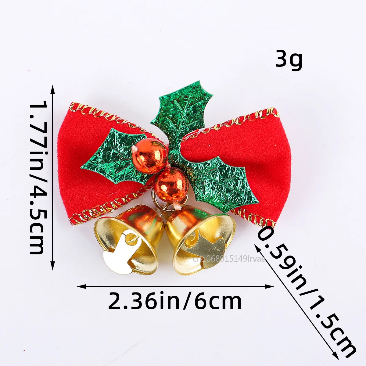 12/6/2pcs Christmas Bow With Bell Mini Xmas Tree Bowknot Pendant Ornaments For Home Decor 2024 Navidad New Year Party DIY Gifts