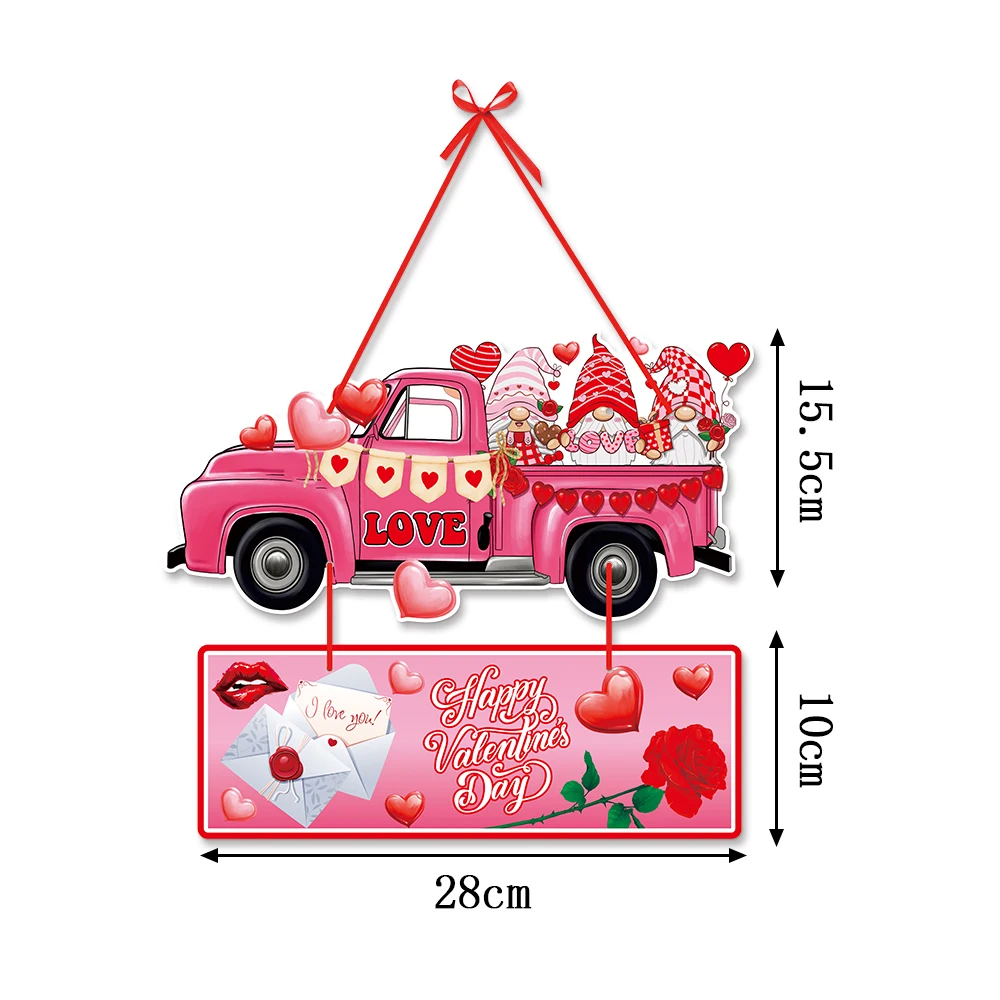 Valentinstag Hängende Dekoration Papier Liebe Herz Rose Anhänger Valentinstag Hause Tür Restaurant Banner Ornament Hochzeit – Detail 6