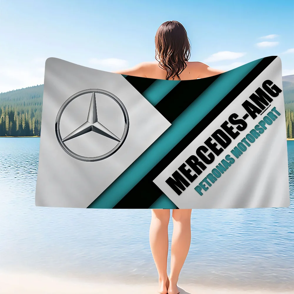 Car B-Benz Anime Beach Swimming Towel Soft Absorbent Washcloth Children's Gifts for Kids Travel Camping Gym 5