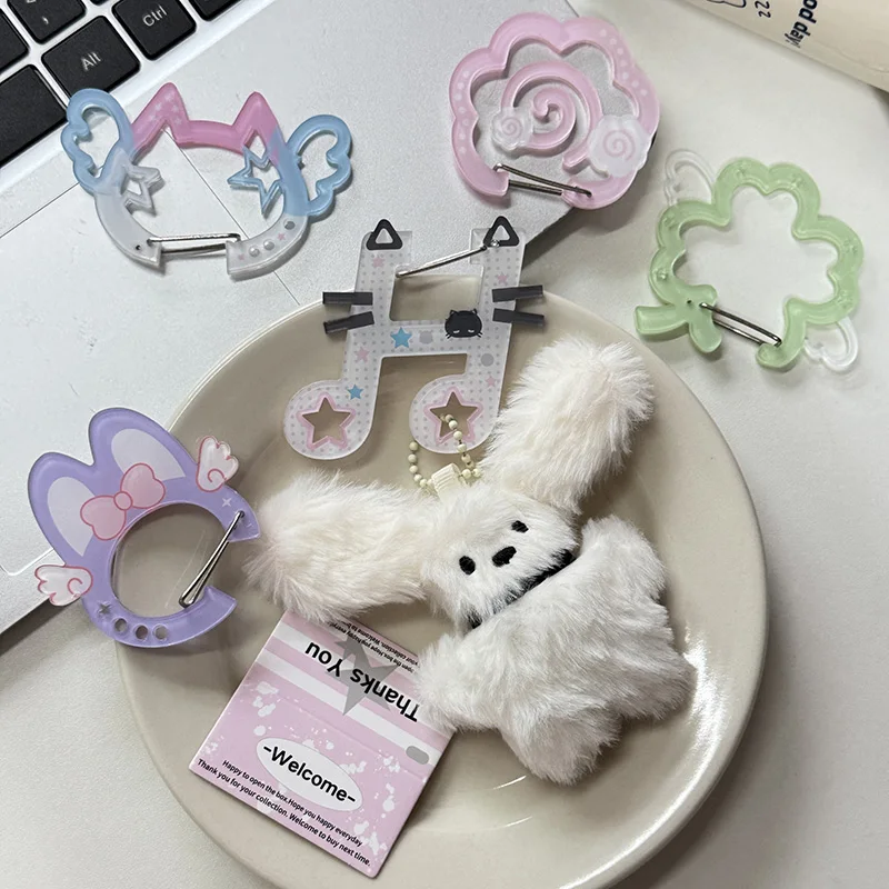 Kawaii Carabiner Clip Outdoor Irregular Keychains for Backpack Camping Cartoon Kpop Idol Cards Hanging Keyring Decoration 2