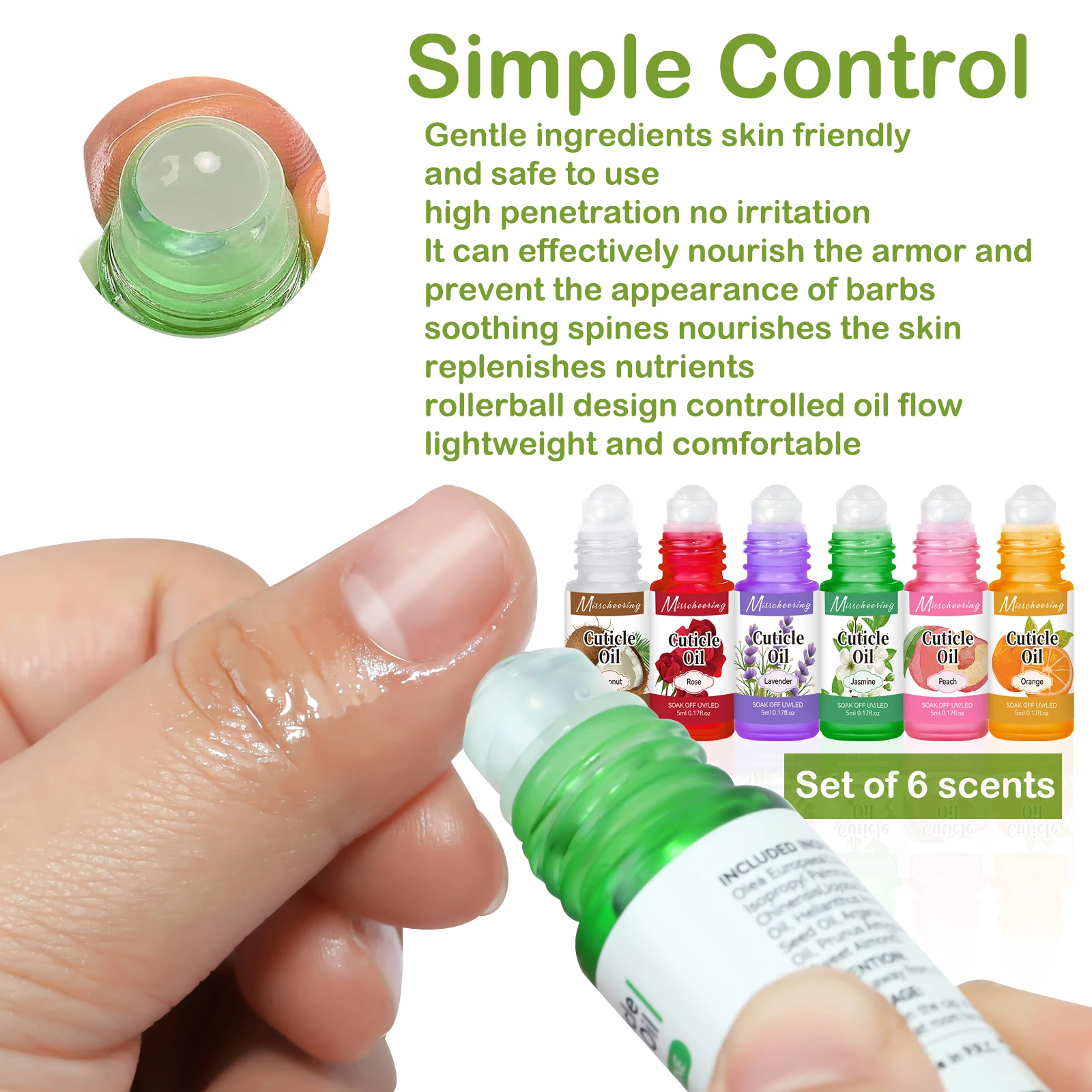 6 ألوان من زيت مغذي للعناية بالأظافر، إصلاح الأظاف...