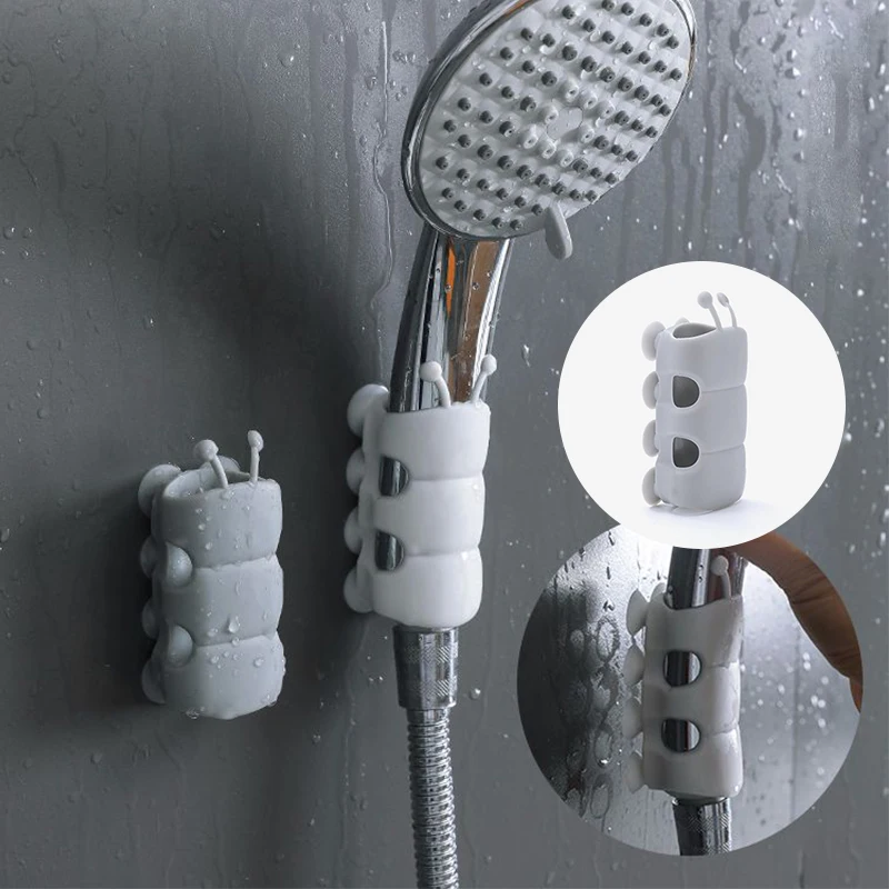 

Silicone Shower Head Holder Suction Cup Brackets Punch Free Reusable Storage Shelf Convenient Wall Rack Bathroom Accessories