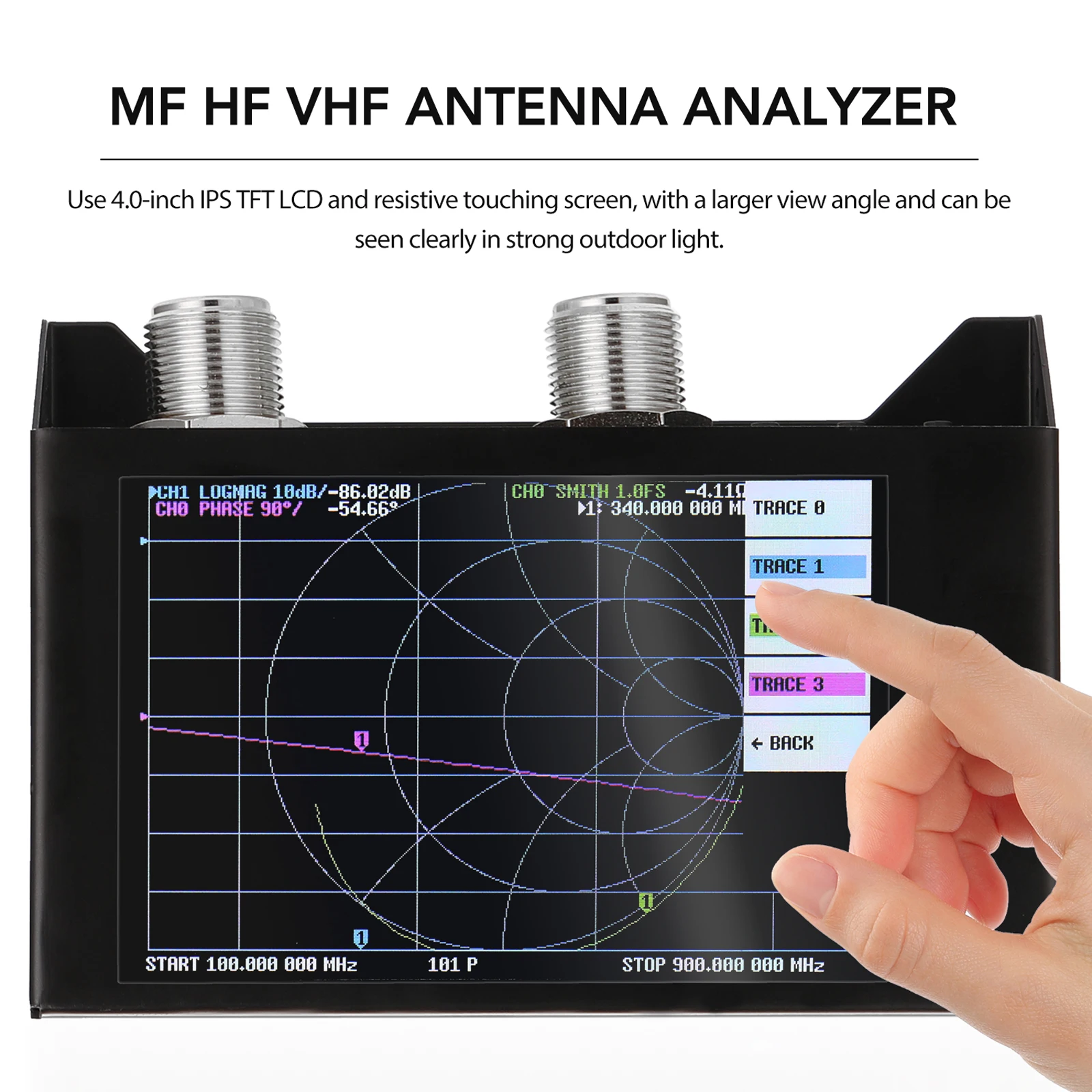 4.0 Inch Touching Screen 3G Vector Network Analyzer SAA-2N Antenna Analyzer Shortwave HF VHF with Iron Housing