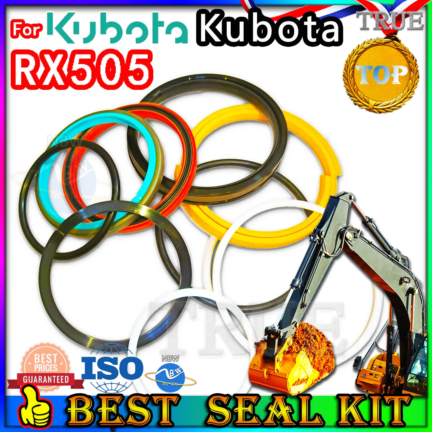 

For Kubota RX505 Oil Seal Repair Kit Boom Arm Bucket Excavator Hydraulic Cylinder Pilot Regulator Injector Foot PPC Loader STICK