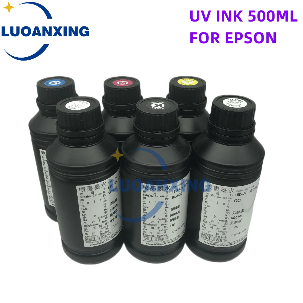Printer UV Ink 500MLBottle LED For Epson i1600 L800 L805 L1800 I3200 R330 1390UV Printer UV Varnish Gloss DTF foil varnish